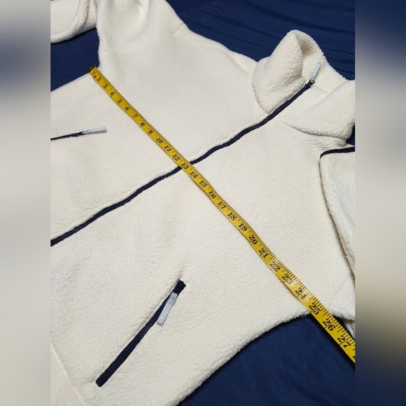 J. Crew Women's Ivory Fleece Sherpa Polartec Long Sleeve Full Zipper Jacket - XL - Picture 5 of 11